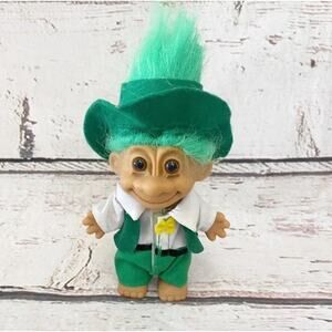 Vintage Russ St Patrick's Day Leprechaun Troll Doll 5”